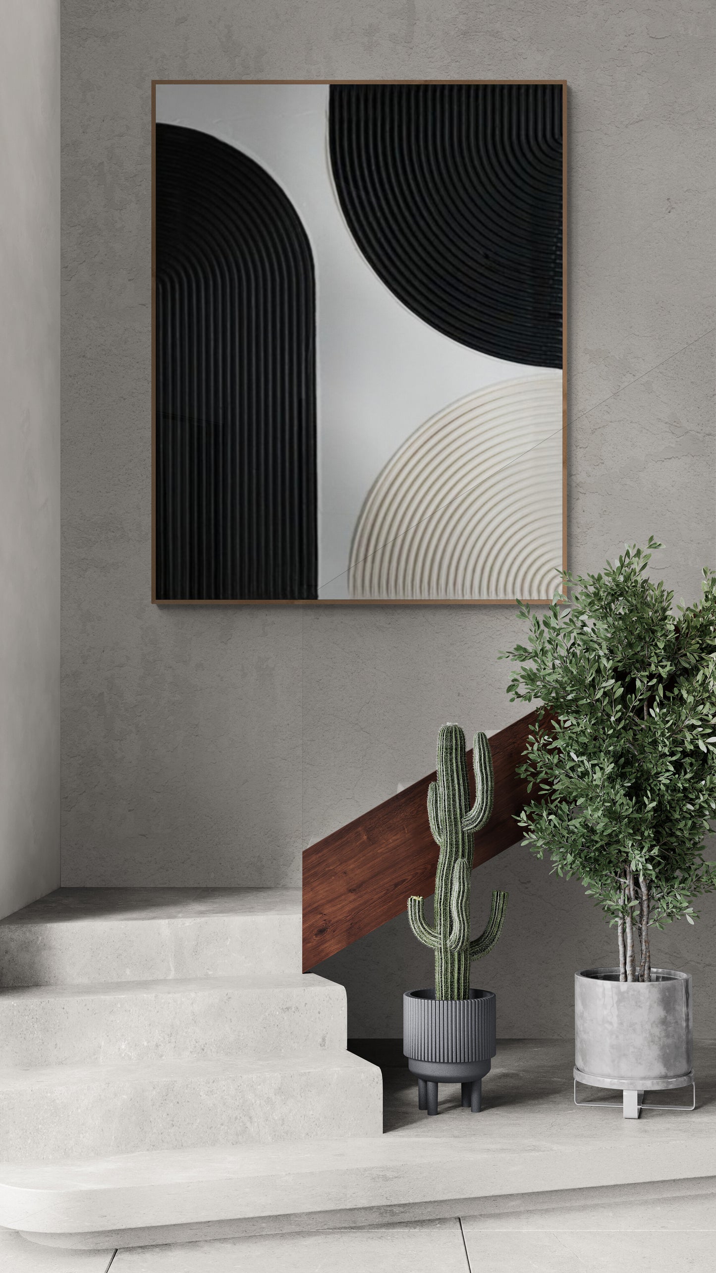 Arches texture ,With wooden frame and acrylic paint ,Bono home decor ,Plaster art texture ,