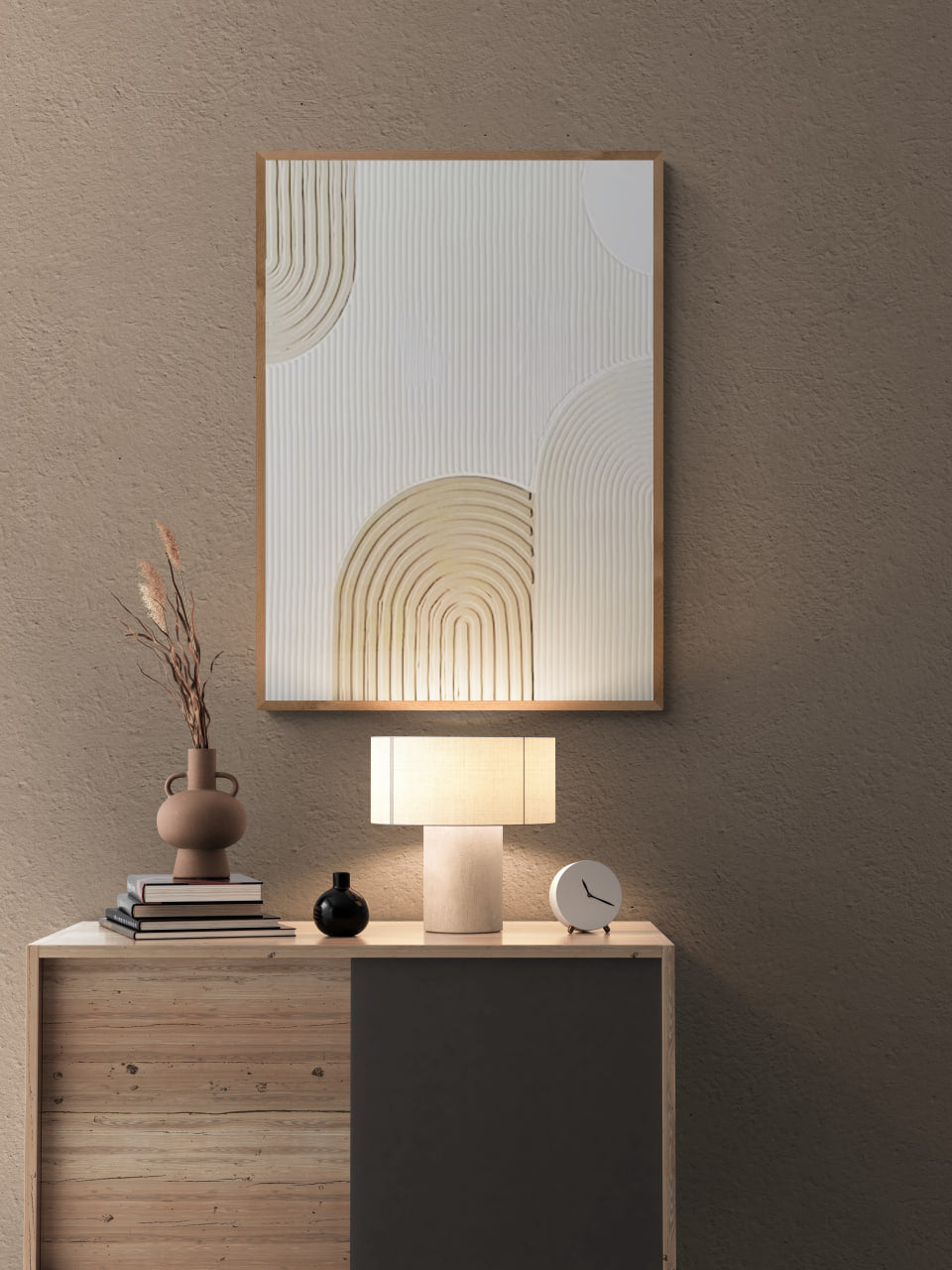 Arches texture ,With wooden frame and acrylic paint ,Bono home decor ,Plaster art texture