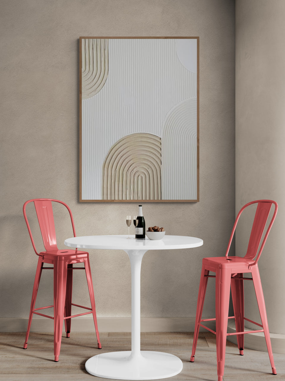 Arches texture ,With wooden frame and acrylic paint ,Bono home decor ,Plaster art texture