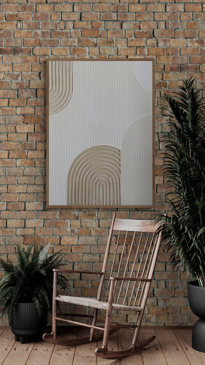 Arches texture ,With wooden frame and acrylic paint ,Bono home decor ,Plaster art texture