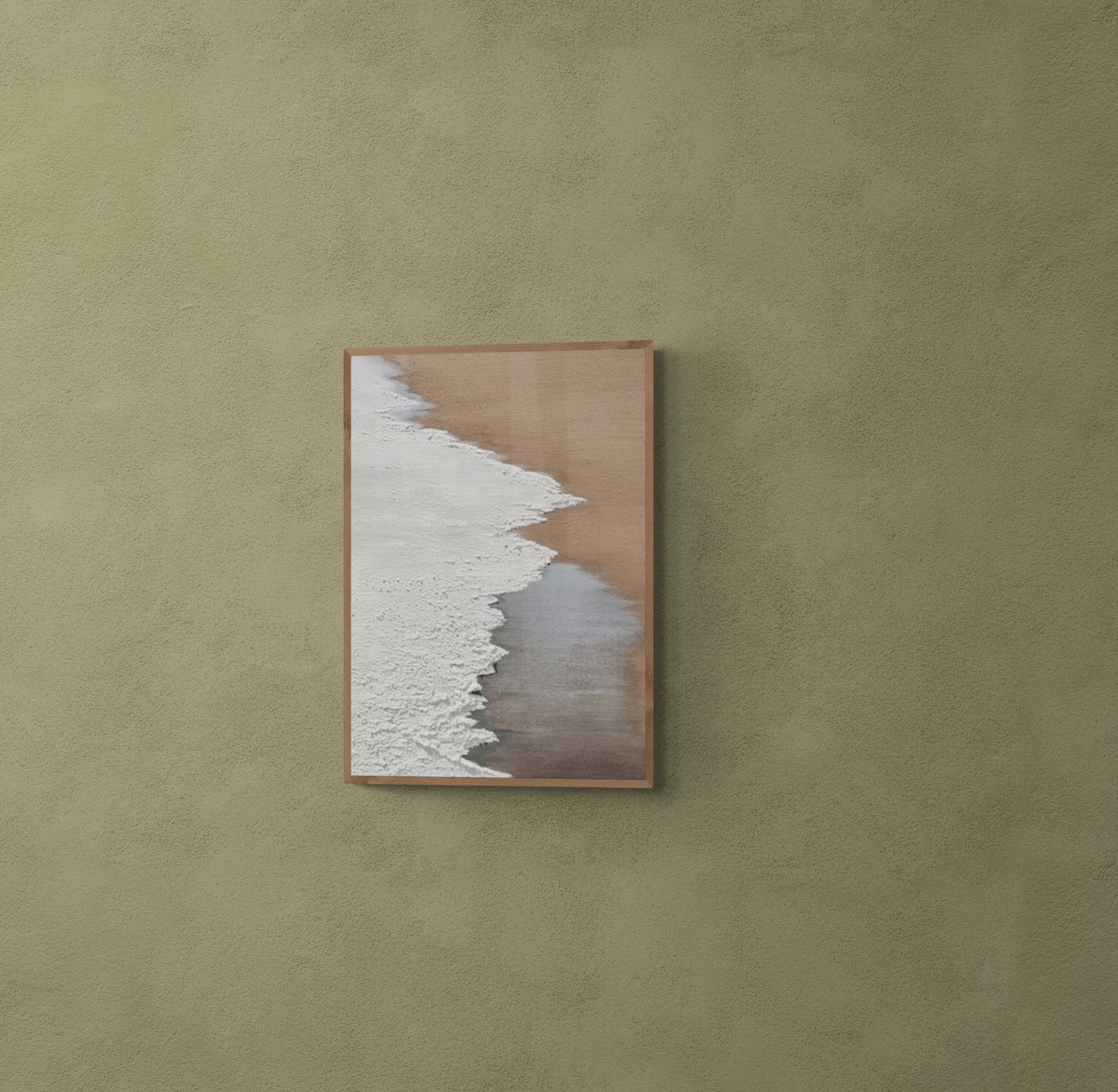 Heavy relief art ,White ocean wave ,Brown coastal  wall decor ,Abstract handmade wall art ,With wooden frame and acrylic paint
