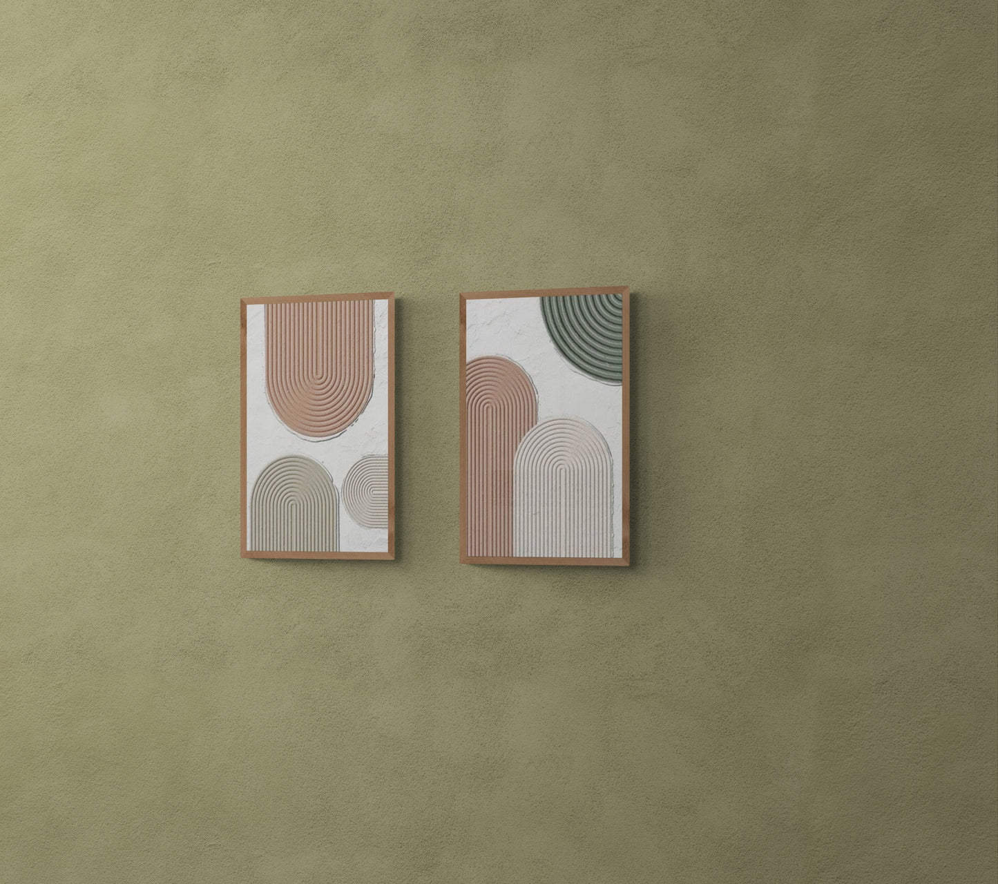 2 pieces ,Arches texture ,With wooden frame and acrylic paint ,Bono home decor ,Plaster art texture