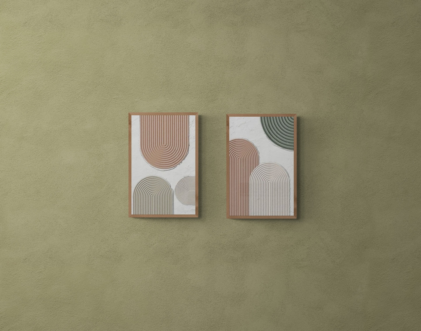 2 pieces ,Arches texture ,With wooden frame and acrylic paint ,Bono home decor ,Plaster art texture