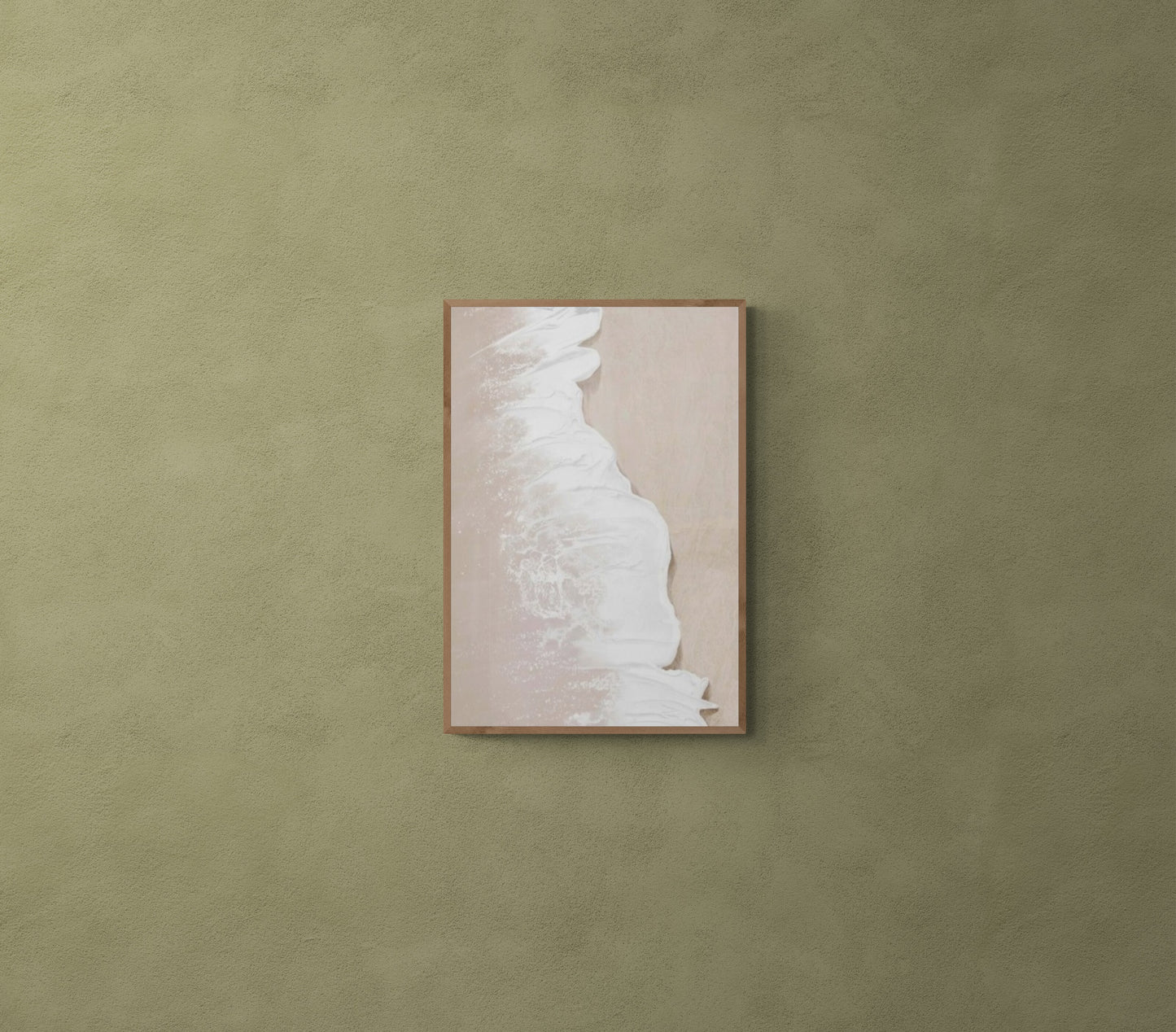 With wooden frame and acrylic paint ,Boho textured wall ,Brown ocean wave , Brown coastal  wall decor ,Sea wall art