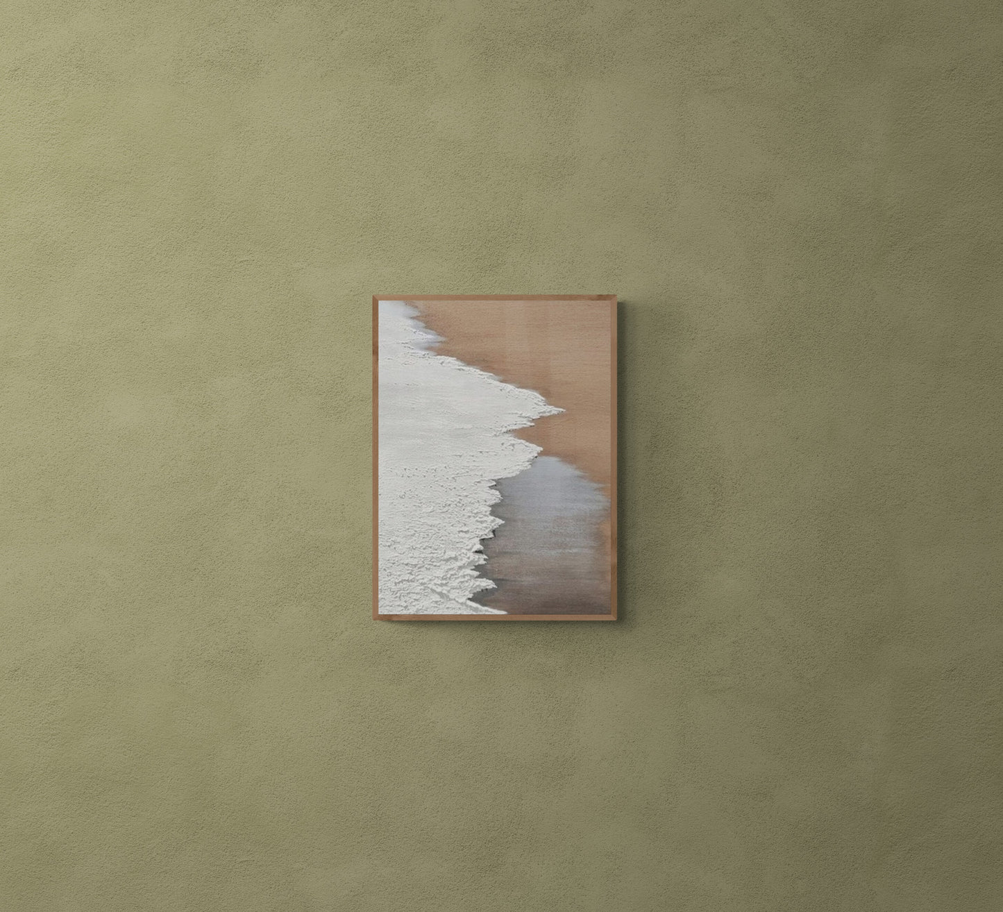 Heavy relief art ,White ocean wave ,Brown coastal  wall decor ,Abstract handmade wall art ,With wooden frame and acrylic paint