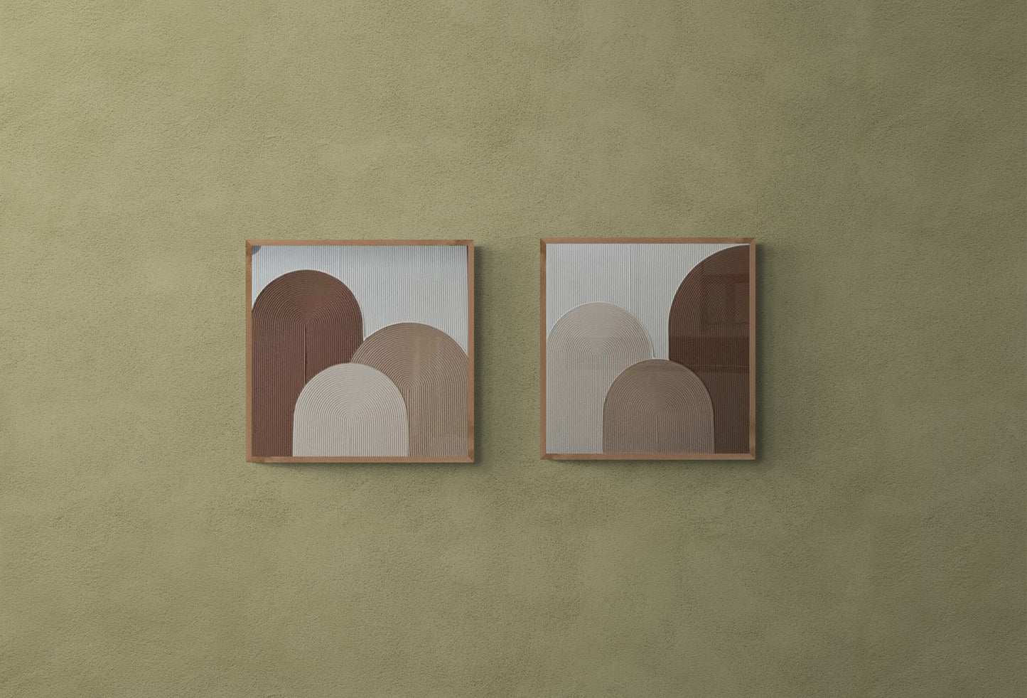 2 pieces ,Arches texture ,With wooden frame and acrylic paint ,Bono home decor ,Plaster art texture