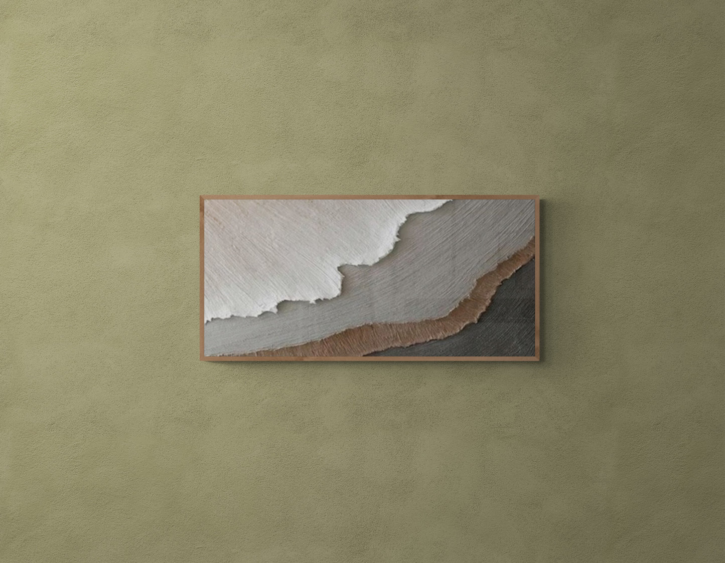 With wooden frame and acrylic paint ,Boho textured wall ,Brown ocean wave ,Brown coastal wall decor ,Sea wall art