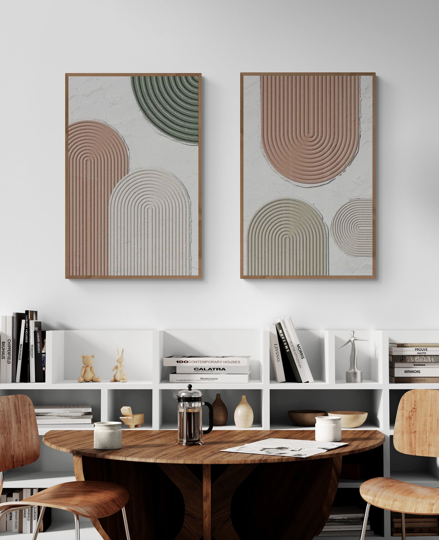 2 pieces ,Arches texture ,With wooden frame and acrylic paint ,Bono home decor ,Plaster art texture