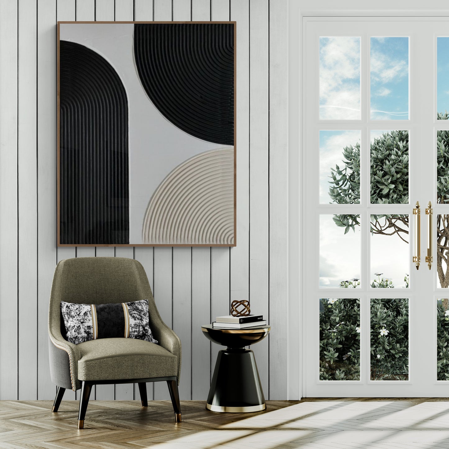 Arches texture ,With wooden frame and acrylic paint ,Bono home decor ,Plaster art texture ,