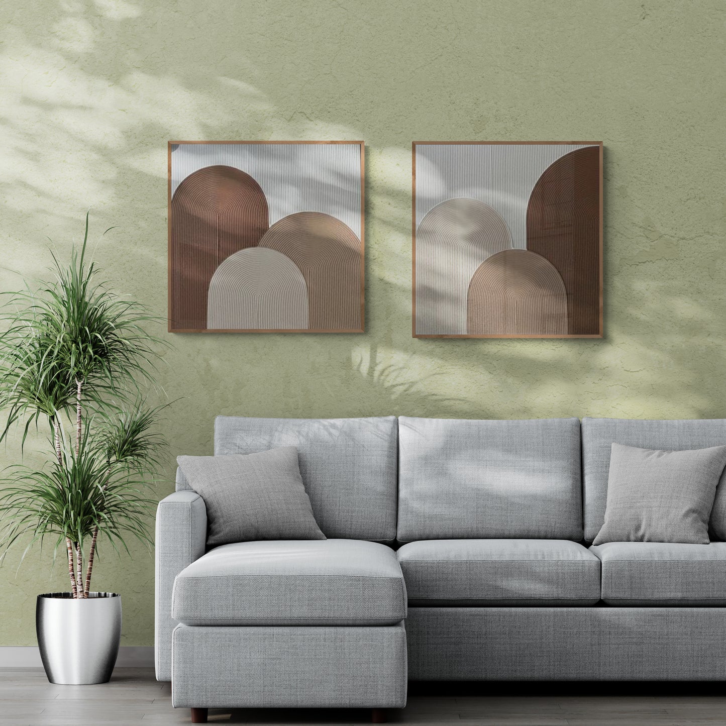 2 pieces ,Arches texture ,With wooden frame and acrylic paint ,Bono home decor ,Plaster art texture