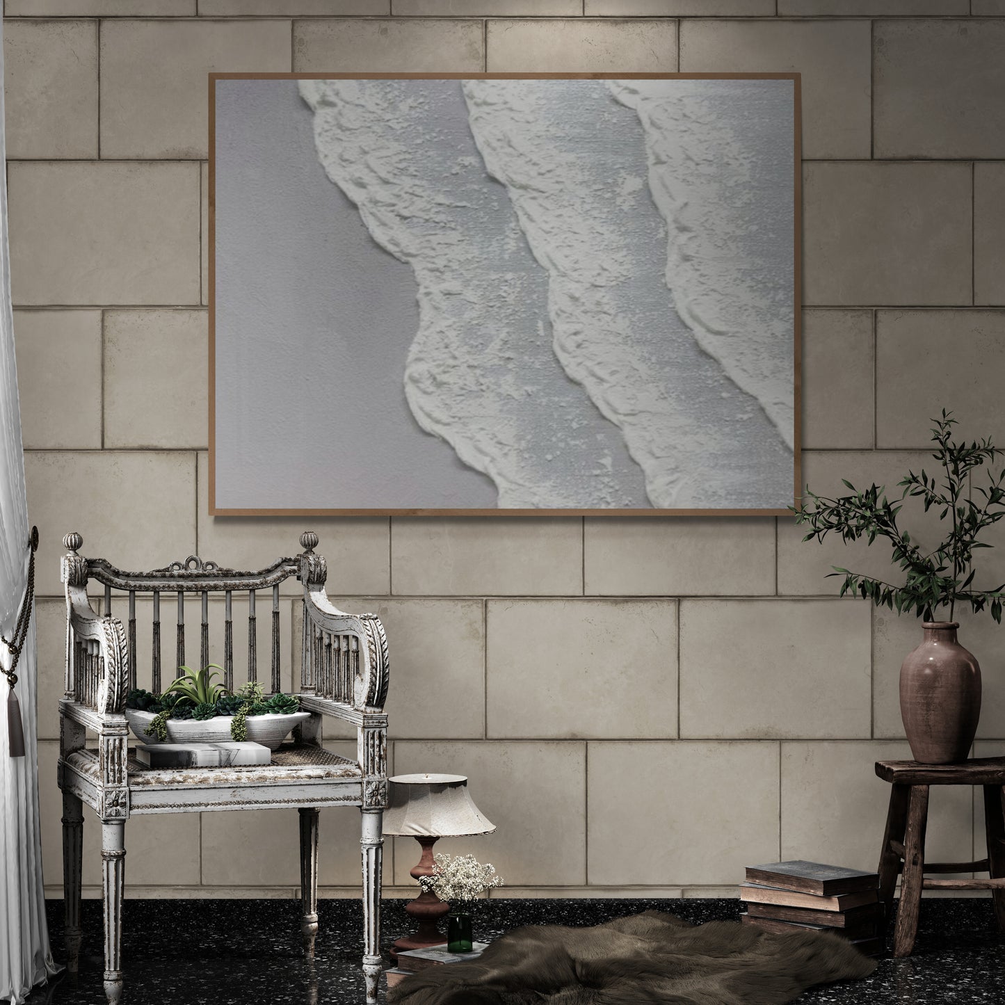 Abstract  Handmade wall art, Bohem Textured Wall Art,  Bohem Home Decor, Bohem Wall Decor, Plaster Art Texture Painting, Minimal Art texture