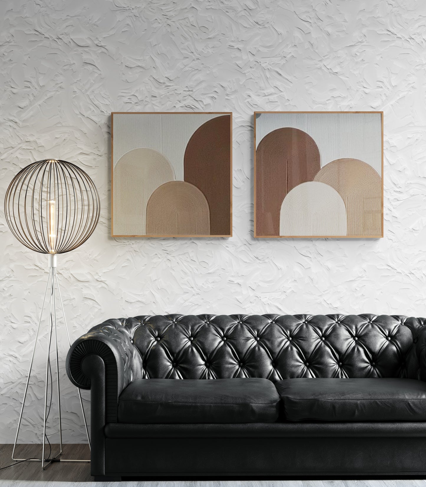 2 pieces ,Arches texture ,With wooden frame and acrylic paint ,Bono home decor ,Plaster art texture