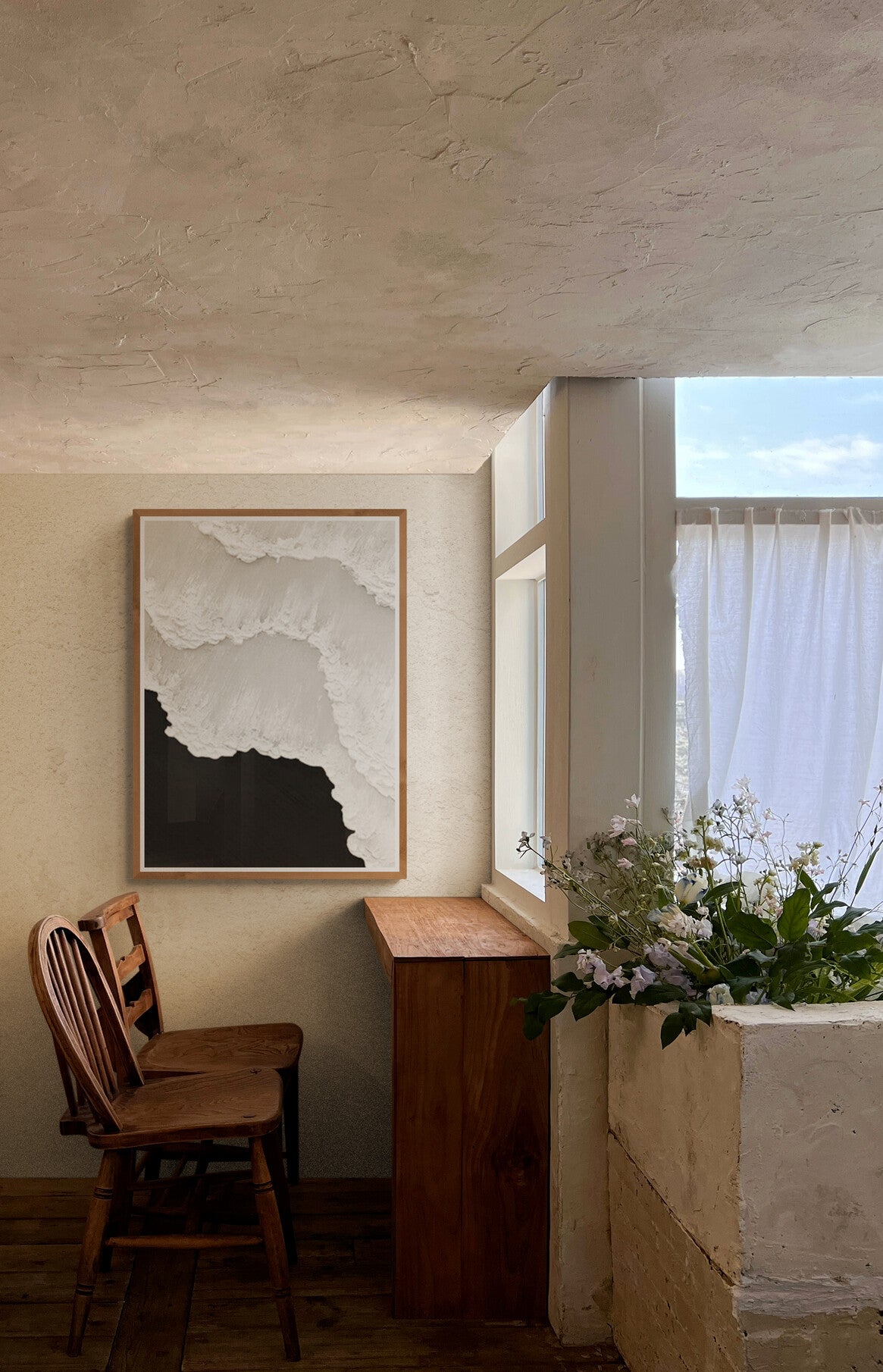 Abstract  Handmade wall art, Bohem Textured Wall Art,  Bohem Home Decor, Bohem Wall Decor, Plaster Art Texture Painting, Minimal Art texture